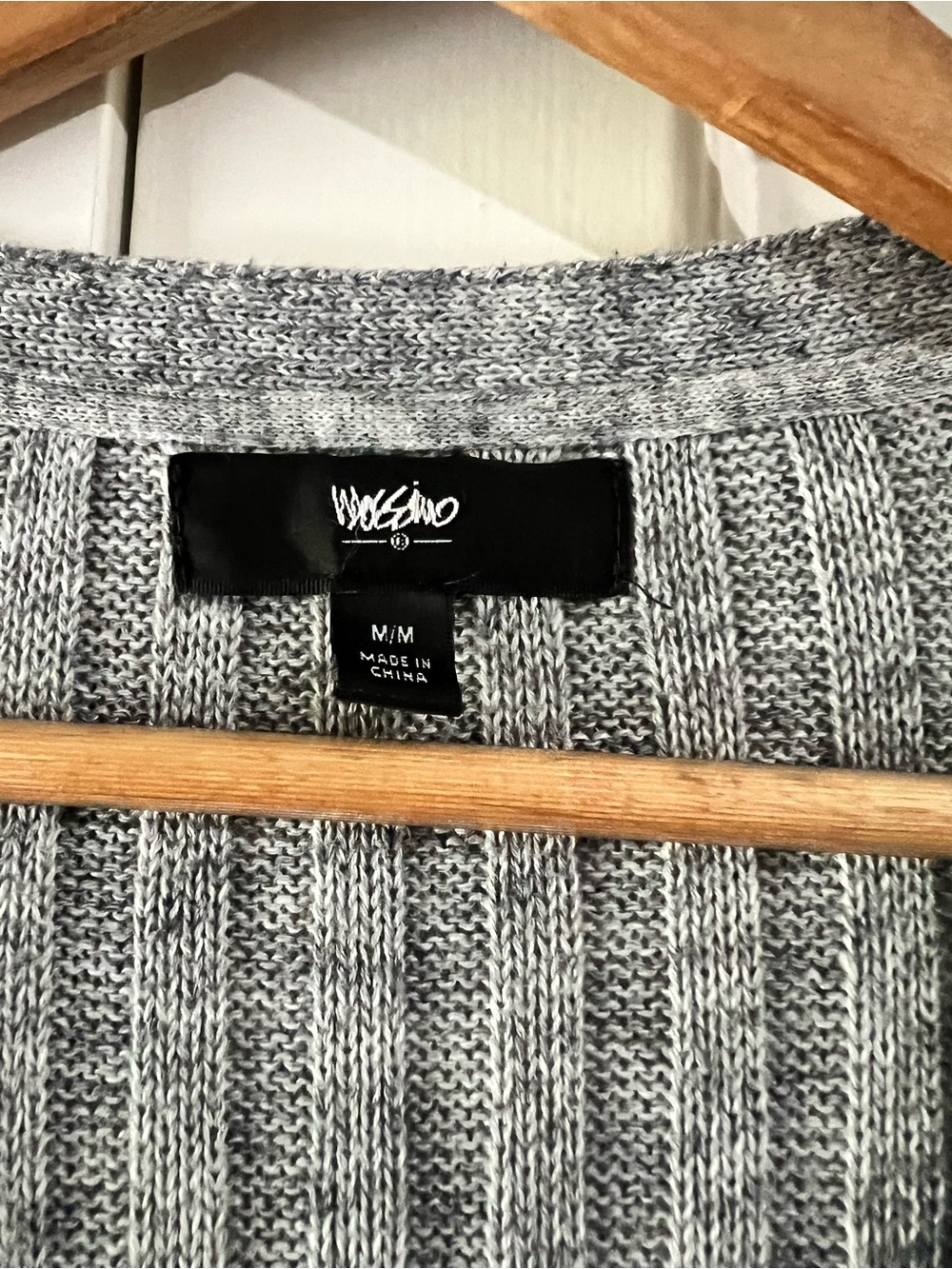Massimo Gray Ribbed Button-Front Cardigan - Picture 3 of 5